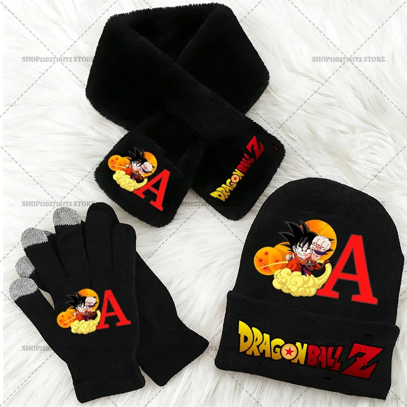 Kids' Dragon Ball Knitted Hat Scarf and Gloves Set for Winter
