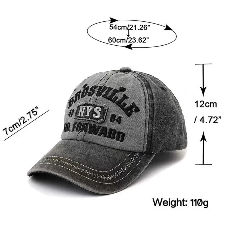 Washed Look Letter Baseball Cap with Adjustable Back