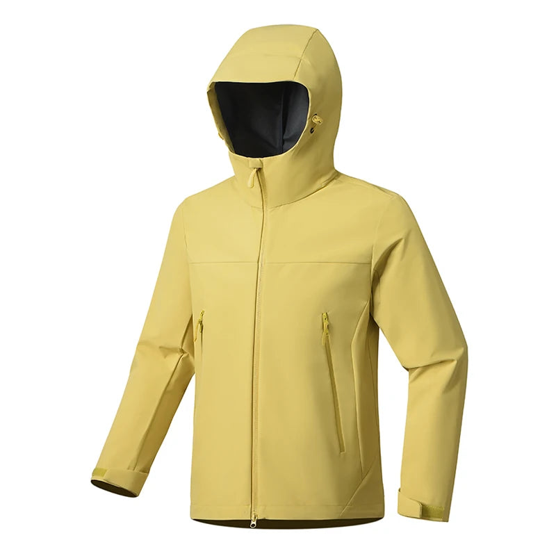 Hooded Long Sleeve Full Zip Outdoor Hiking Jacket with Pockets