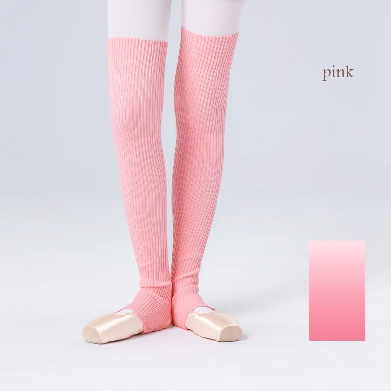 Ribbed Ballet Leg Warmers with Open Heel Foot Shape