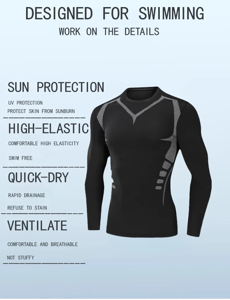 Men's Full Body Swimsuit with Long and Short Sleeve Style Options