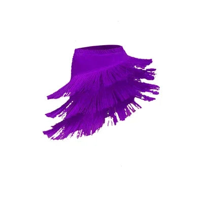 Women's Layered Fringe Latin Dance Skirt for Ballroom Practice Outfits