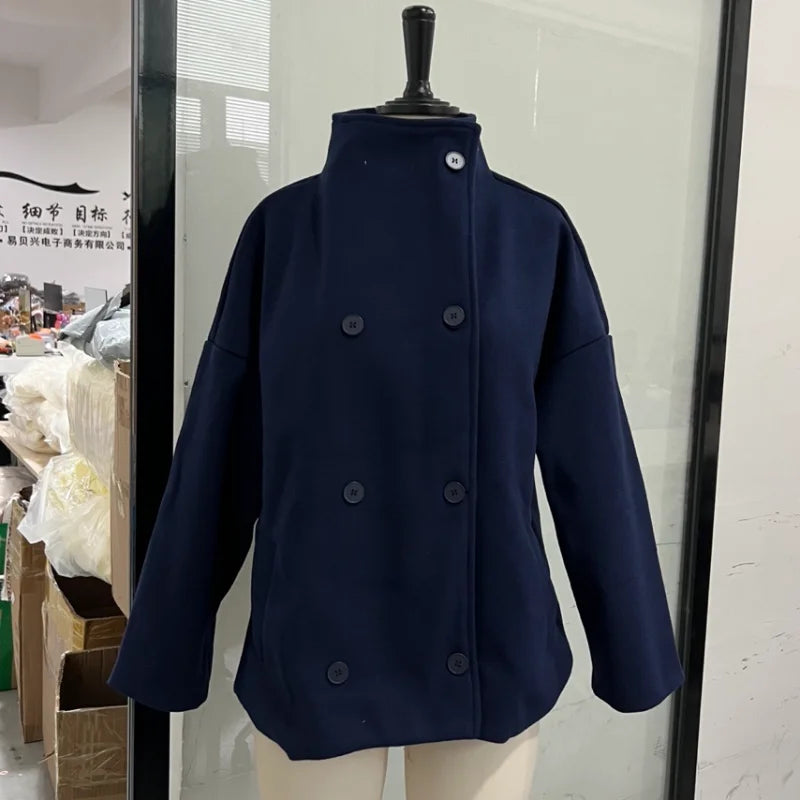 Women's Stand-Collar Button-Front Jacket