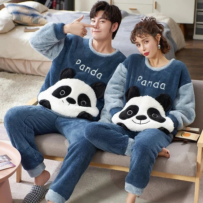 Printed Two Piece Pajama Set with Male and Female Options