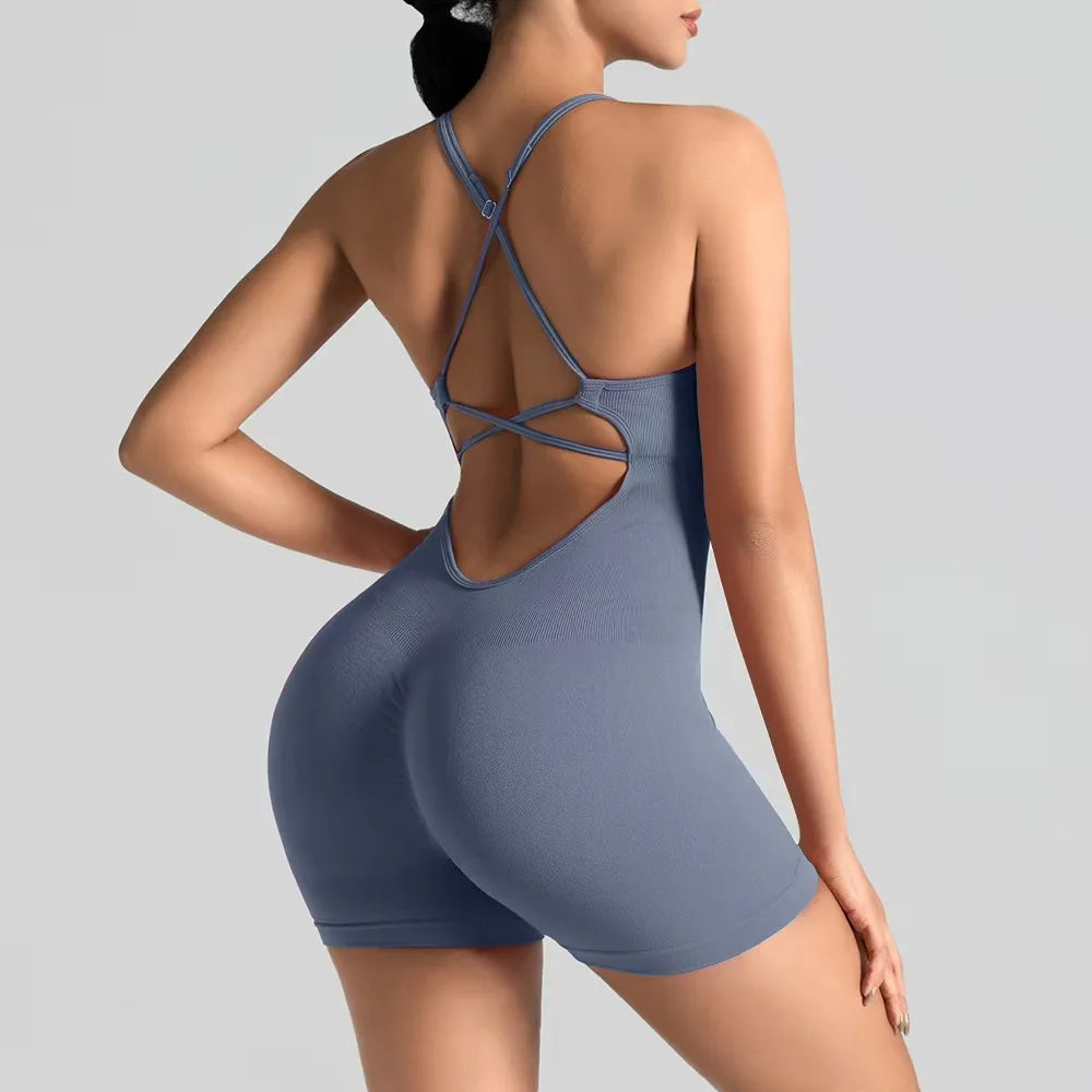 Women's Strappy Back Yoga Romper