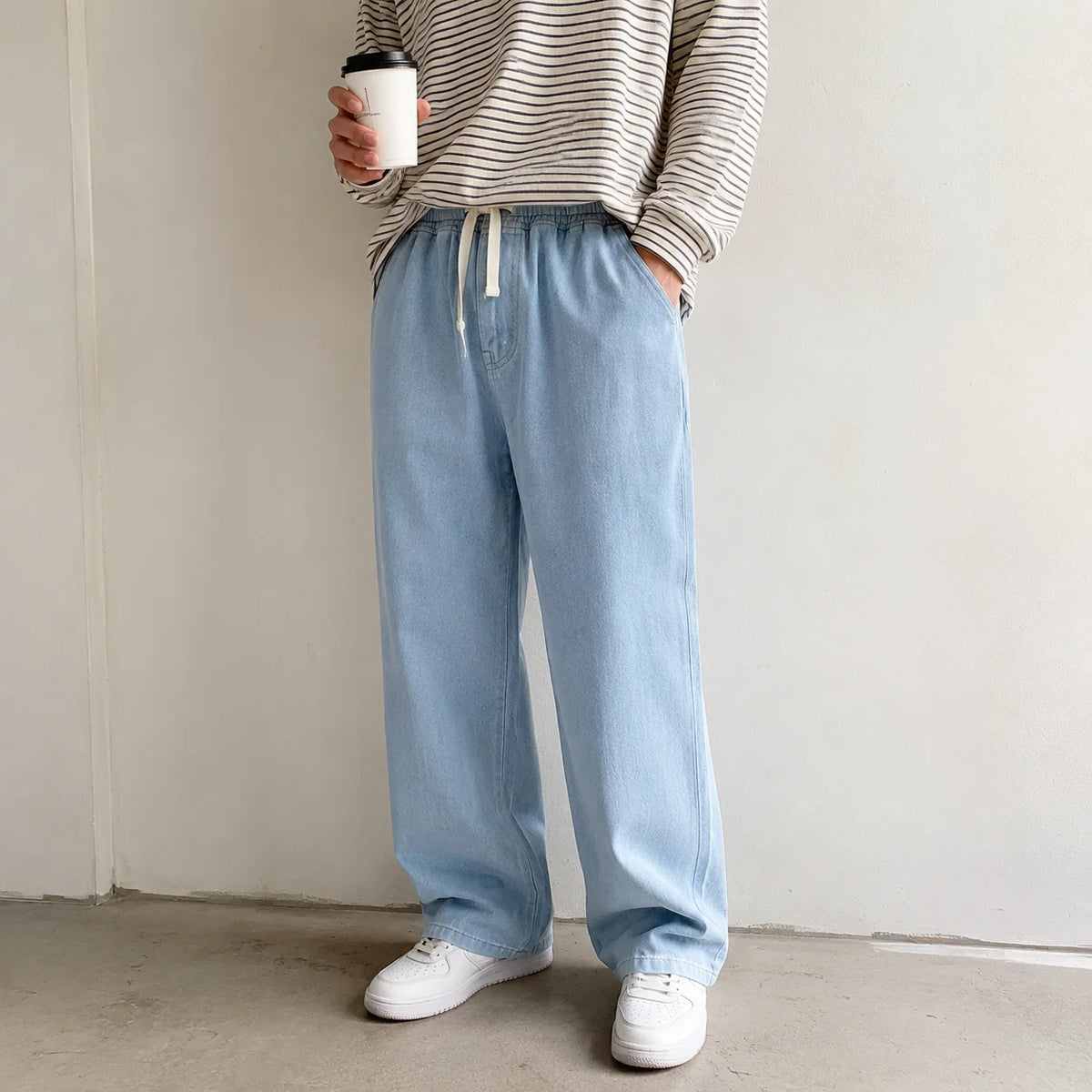 Men's Wide Leg Denim Jeans for Casual Everyday Wear