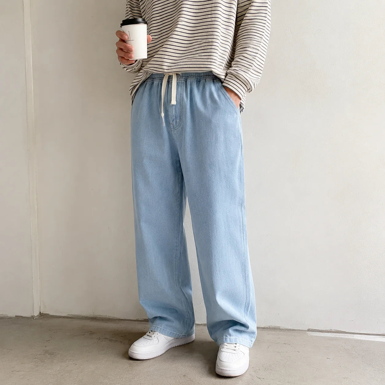 Men's Wide Leg Denim Jeans for Casual Everyday Wear