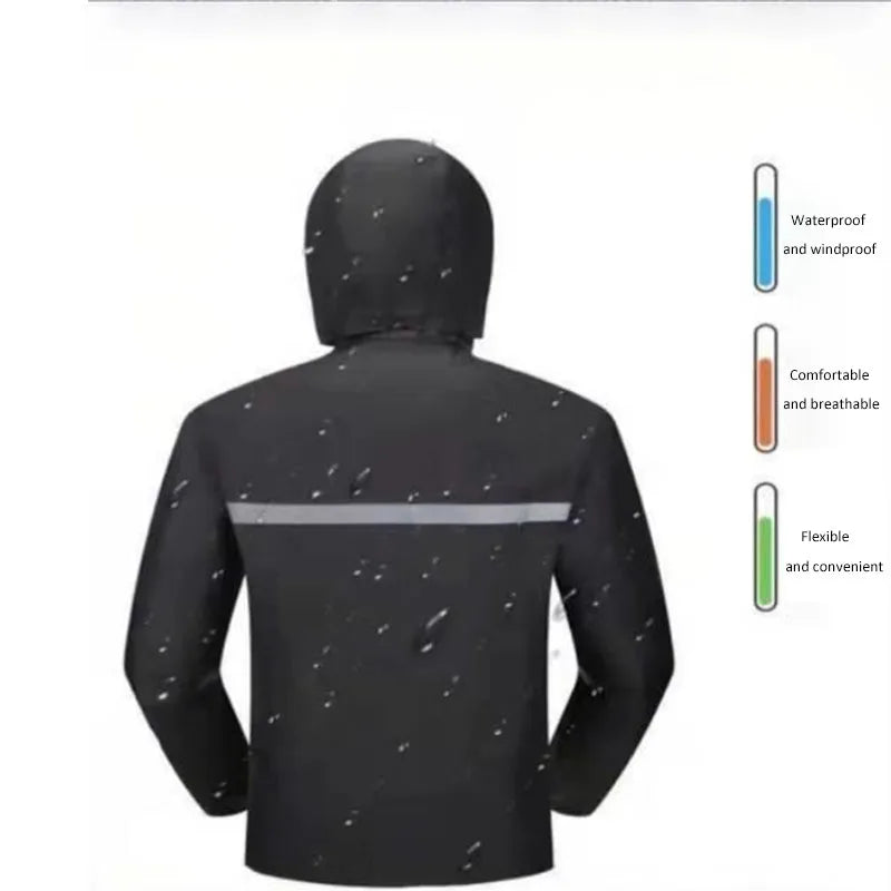 Outdoor Hooded Jacket and Trouser Clothing Set with Style Options