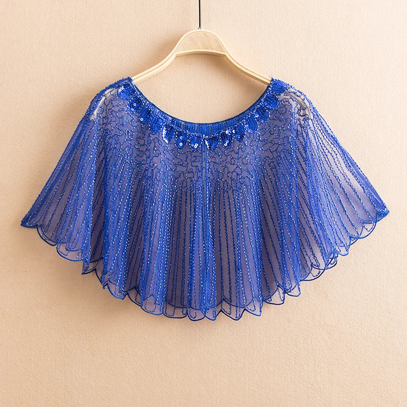 Beaded Scalloped Capelet for Layering over Dresses and Tops