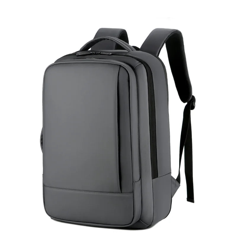 Expandable Travel Backpack with Boxy Shape and Multiple Carrying Positions