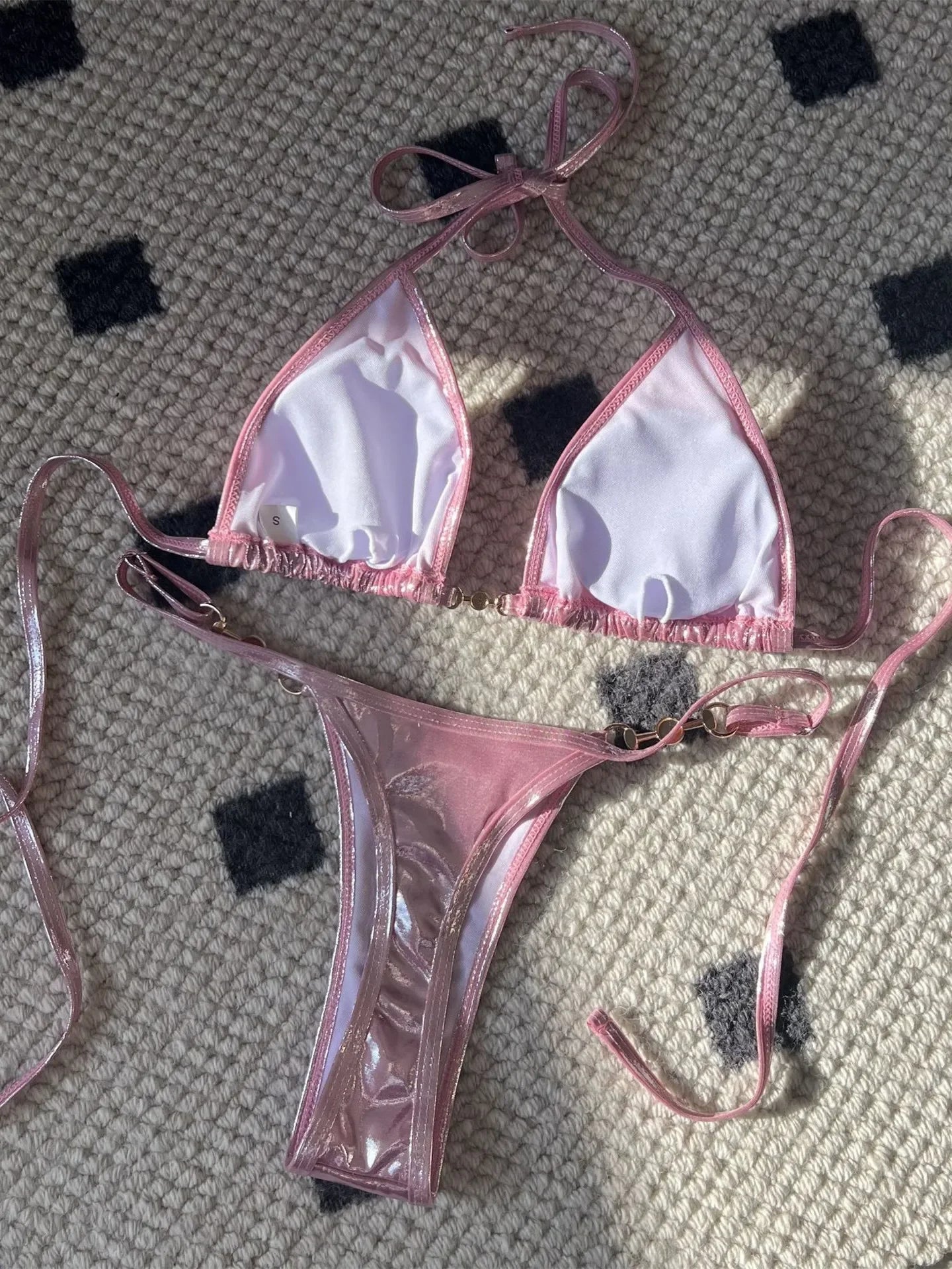 Shiny Pearl Detail Bikini