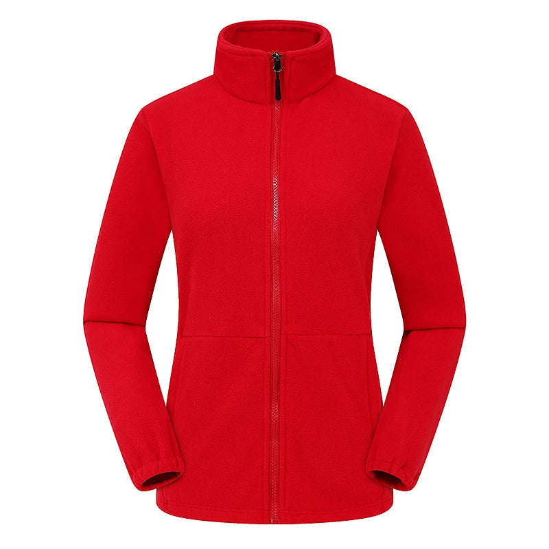 Long Sleeve Full Zip Fleece Outdoor Jacket with Pockets