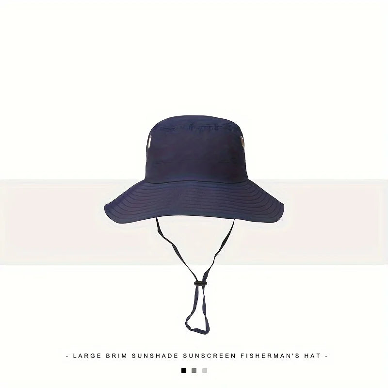 Wide Brim Outdoor Bucket Hat with Adjustable Chin Cord