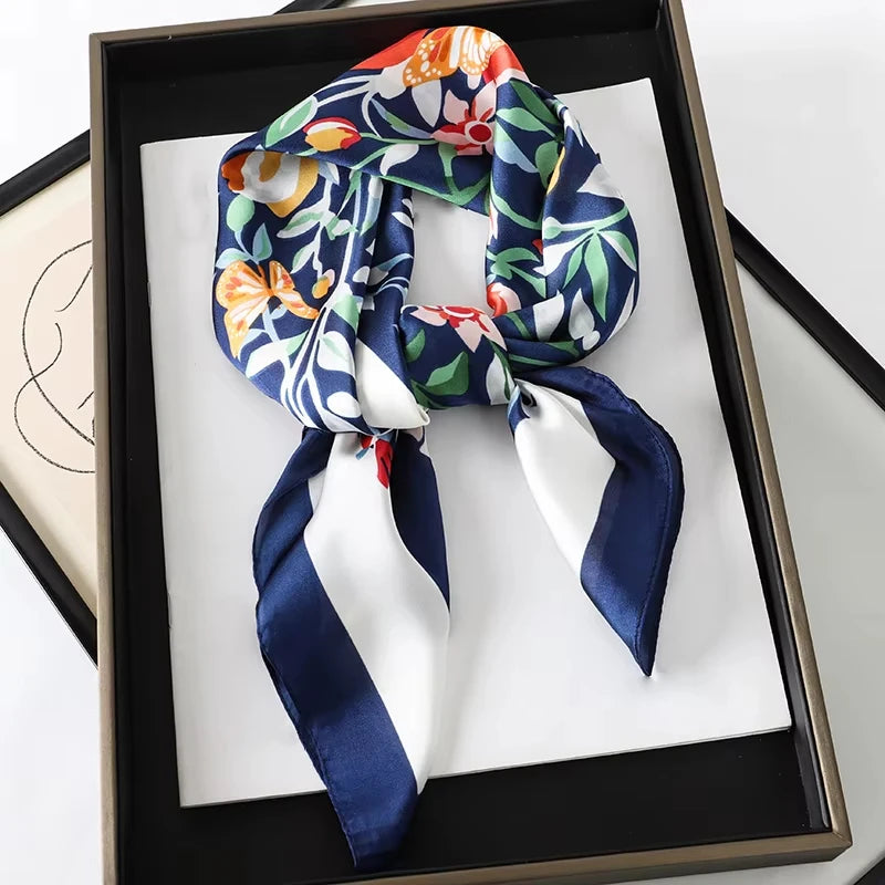 Printed Square Scarf for Hair Wrap and Neck Styling