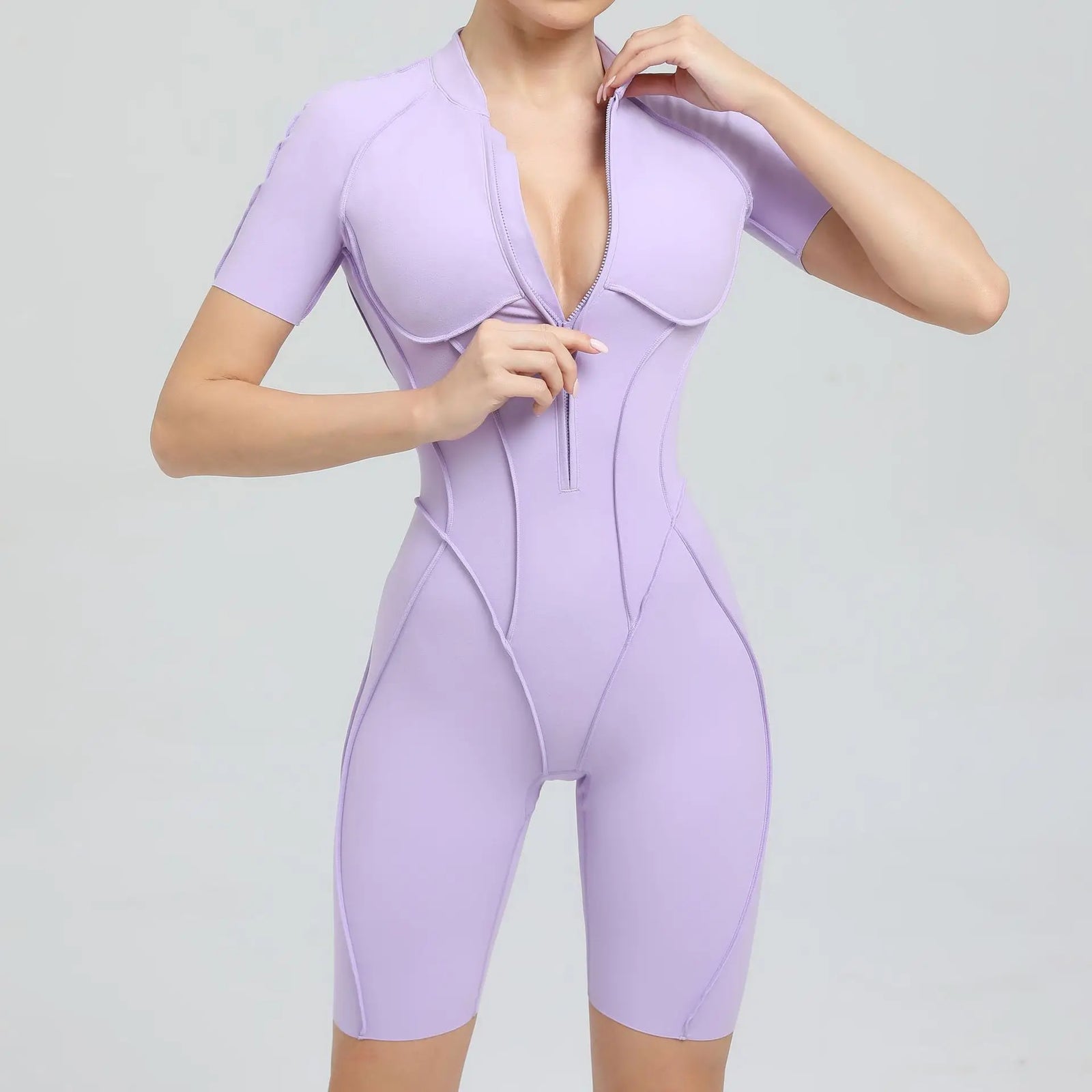 Women's Contoured Workout One Piece with Back Cutout and Multiple Sleeve Styles