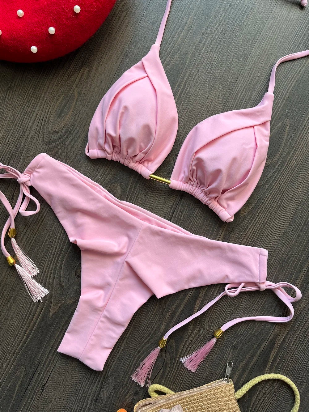 Solid Triangle Bikini