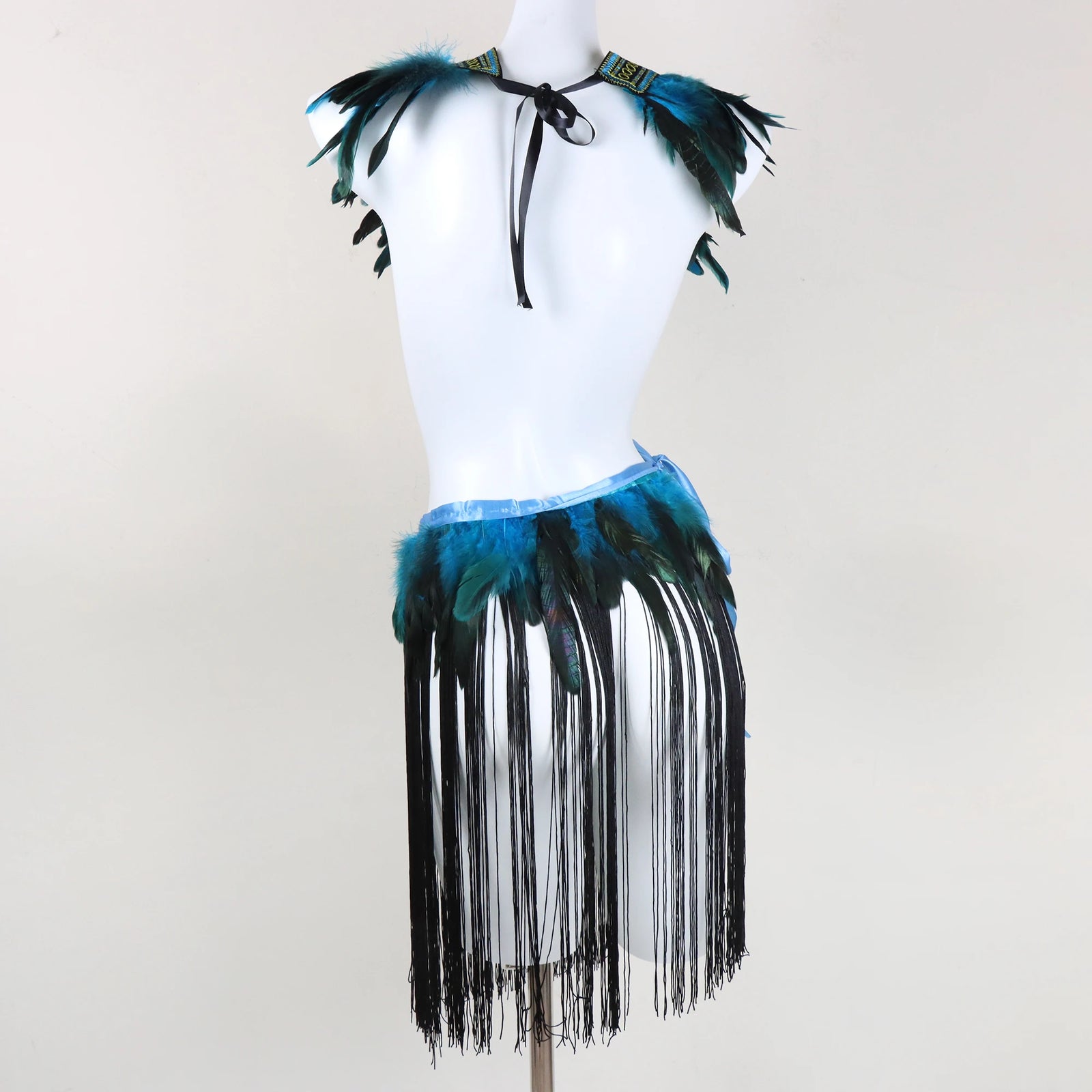 Feather Trim Shoulder Cape for Layering over Outfits