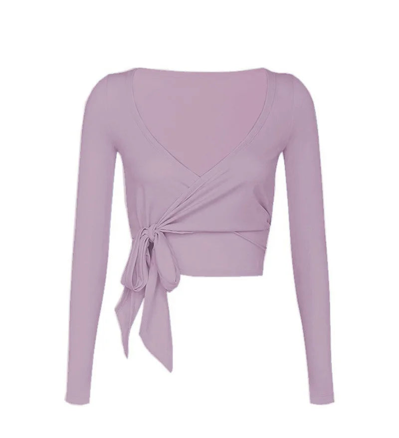 Women's Tie-Back Long-Sleeve Workout Cover-Up