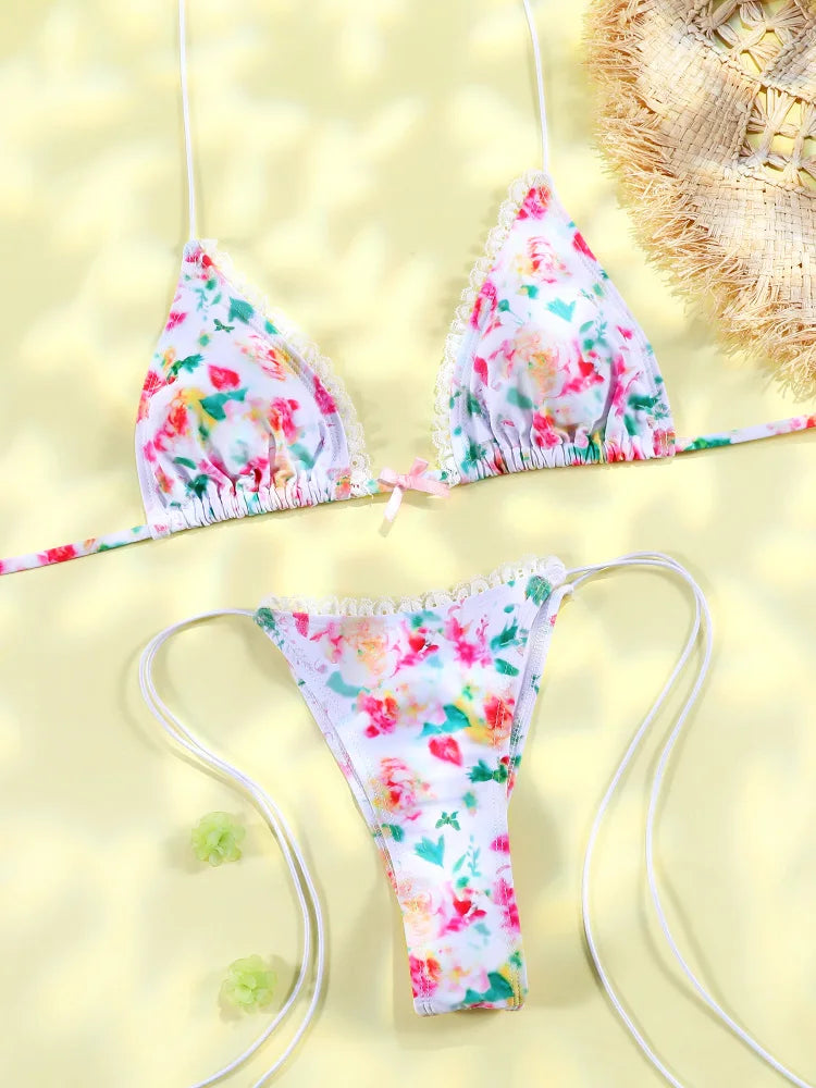 Printed Triangle Bikini