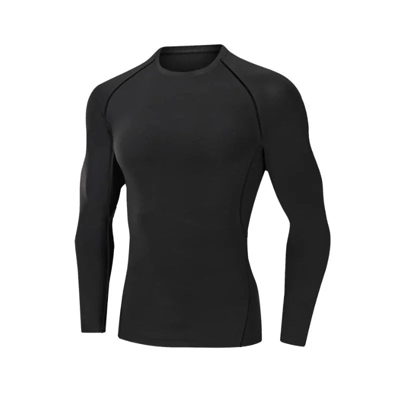 Fitted Crew Neck Long Sleeve Compression T Shirt