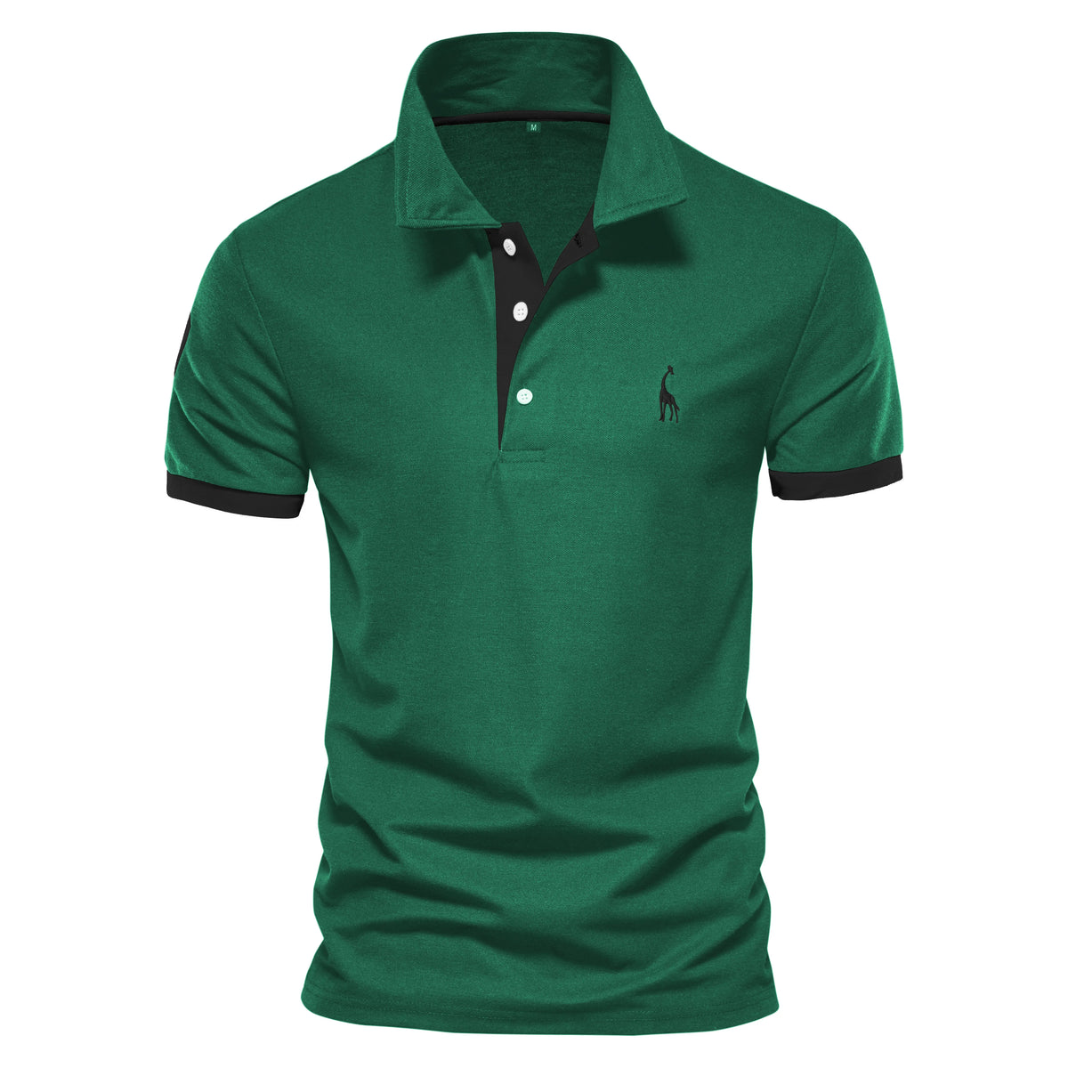 Men's Giraffe Embroidered Short-Sleeve Polo Shirt