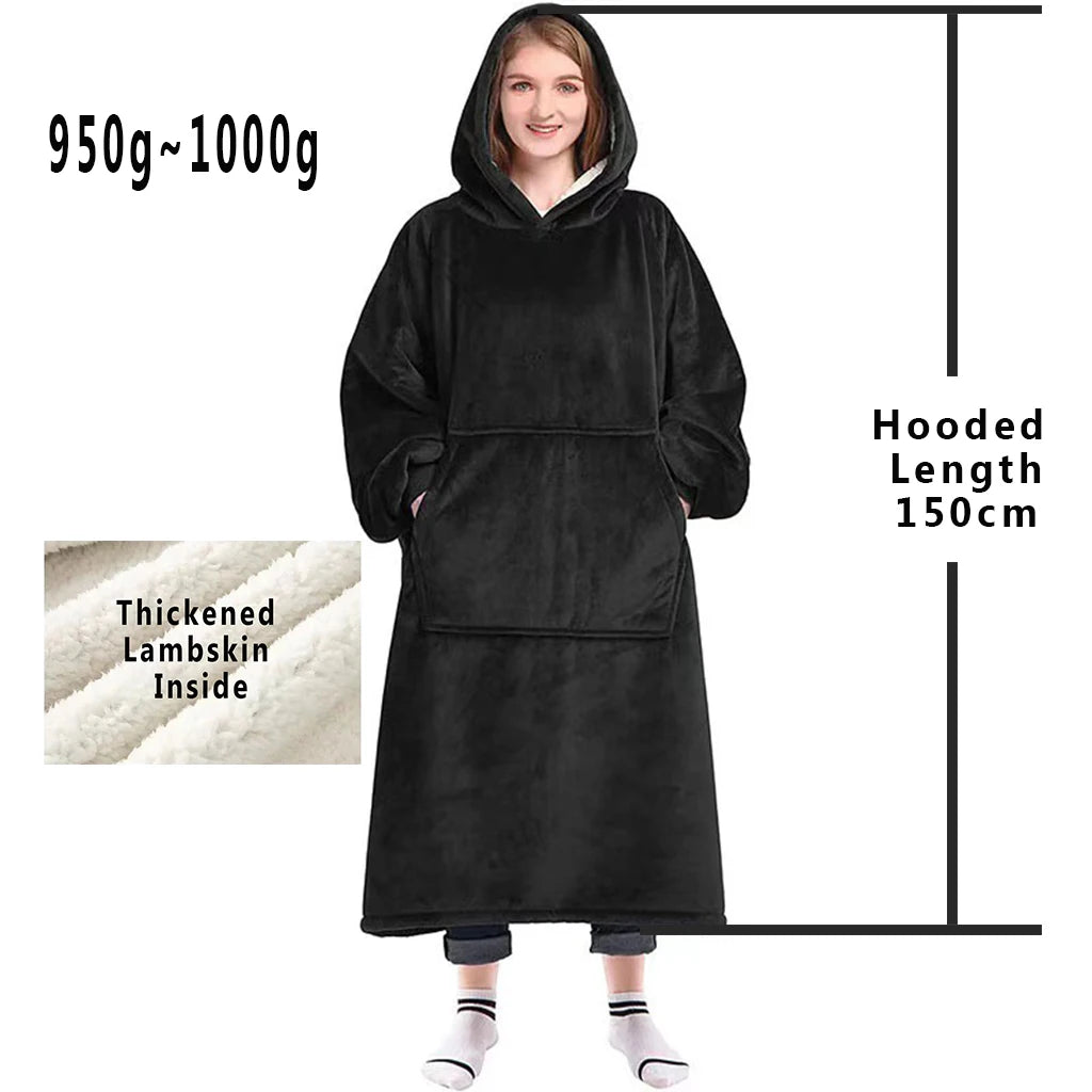 Oversized Fleece Blanket Hoodie with Original Long and Short Styles