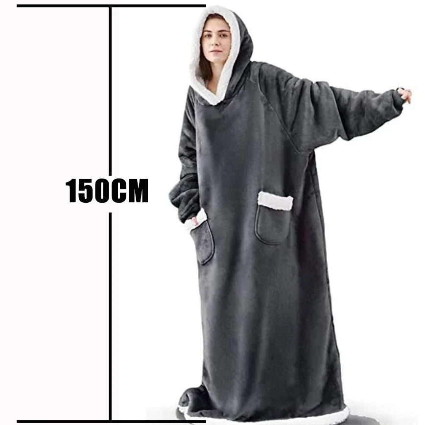 Oversized Fleece Blanket Hoodie with Original Long and Short Styles