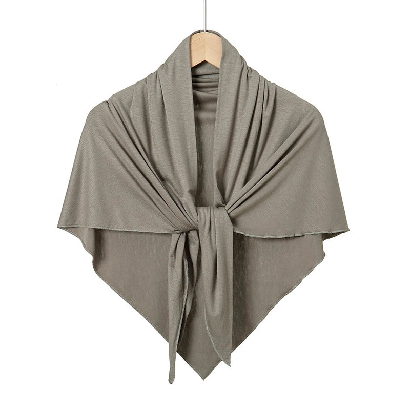 Solid Triangle Head Scarf with Tie Back Styling