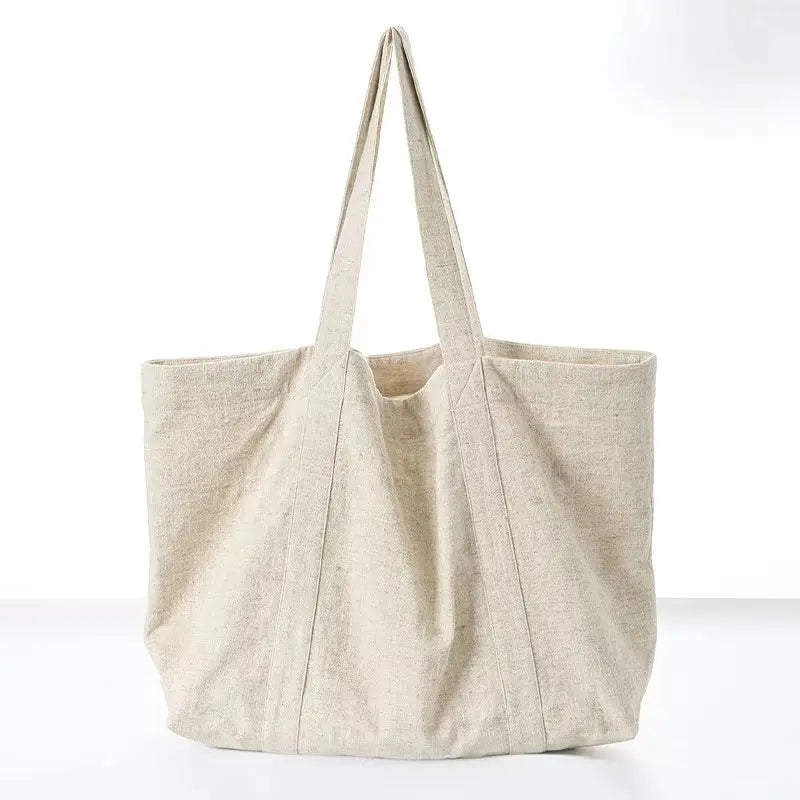 Women's Cotton Shoulder Tote Bag with Wide Strap for Casual Everyday Use