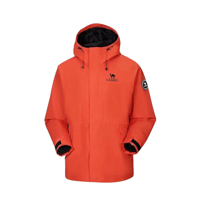 Hooded Long Sleeve Full Zip Outdoor Hiking Jacket with Pockets