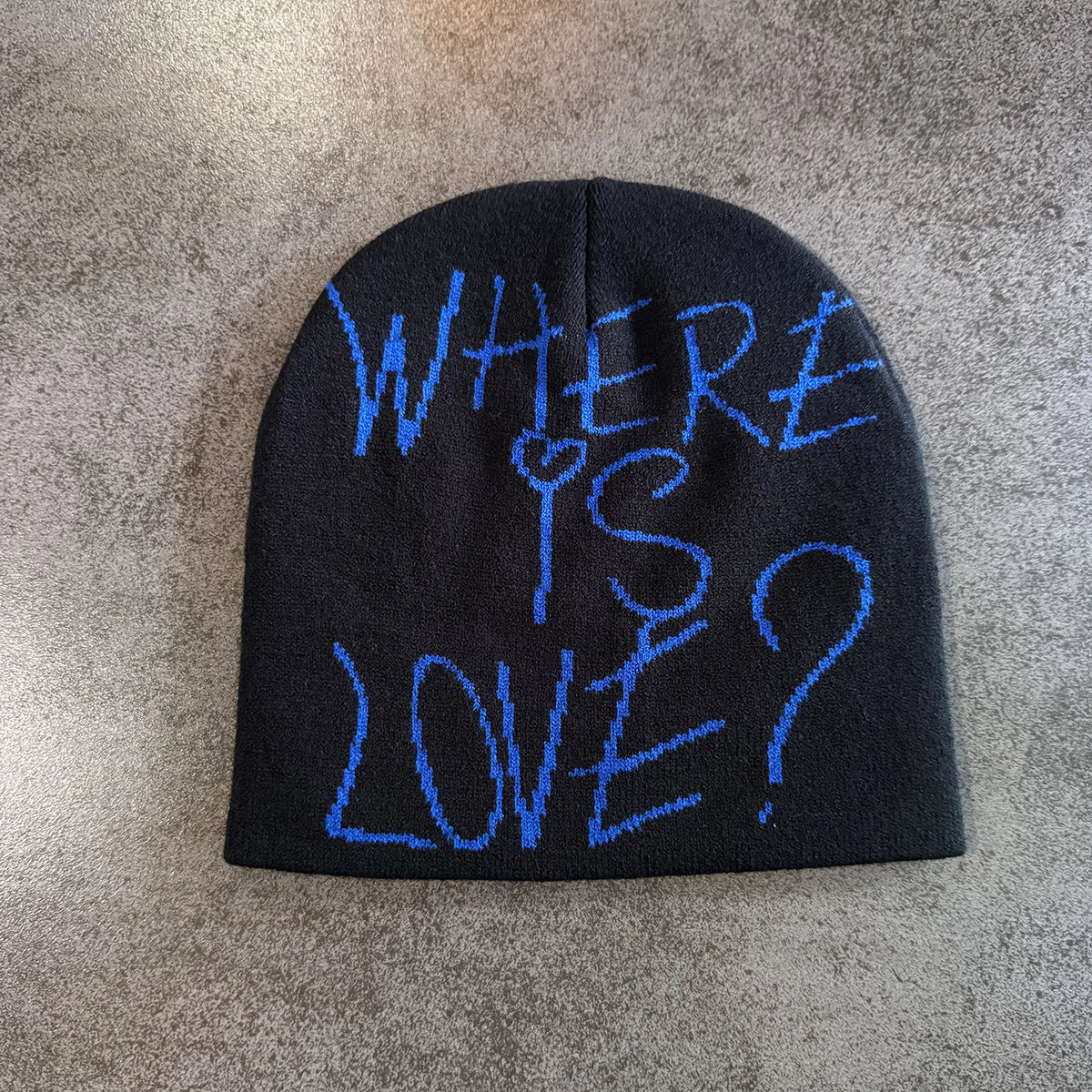 Graphic Knit Beanie with Letter and Pattern Style Options
