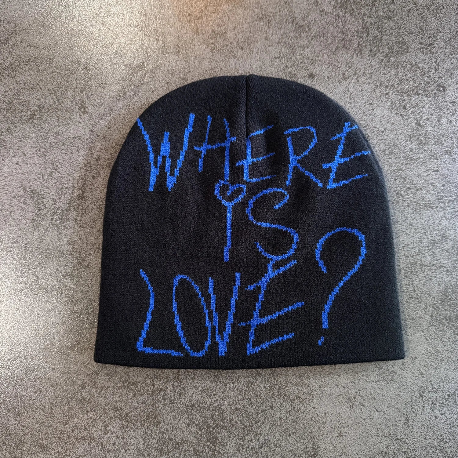 Graphic Knit Beanie with Letter and Pattern Style Options