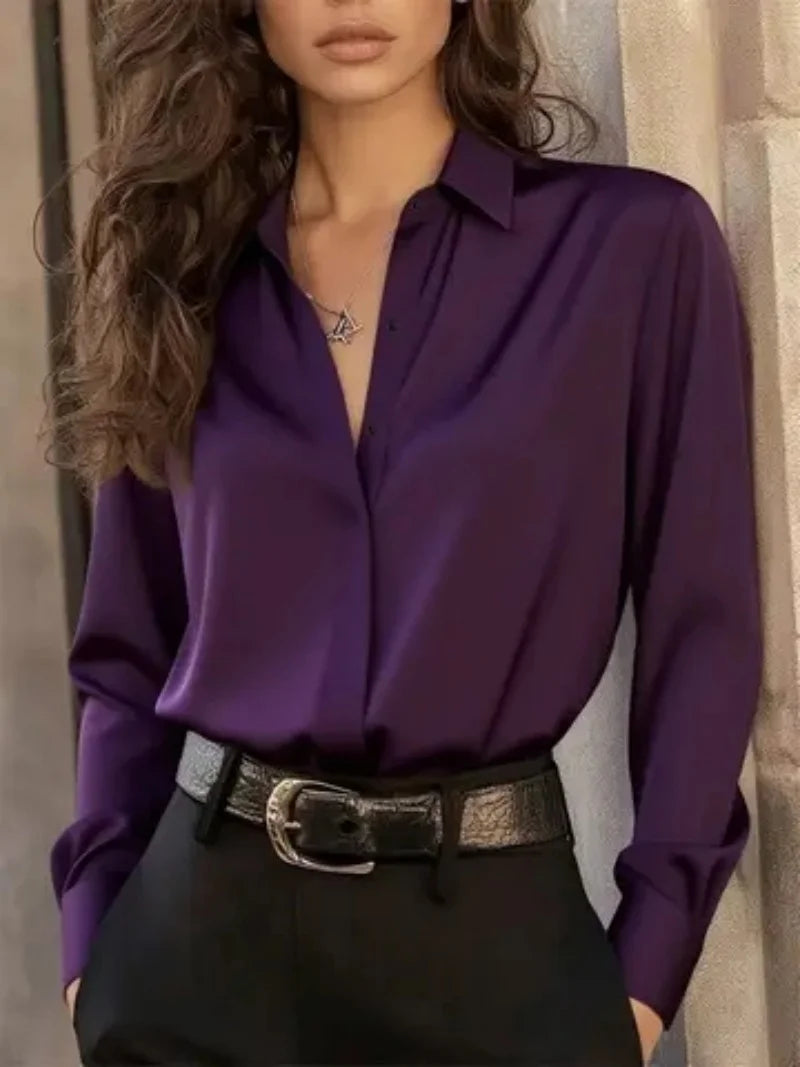 Women's Long Sleeve Button Front Shirt