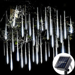 Solar LED Meteor Shower Rain Lights Holiday String Lights Waterproof Garden Light 8 Tubes 144 Leds Christmas Wedding Decoration