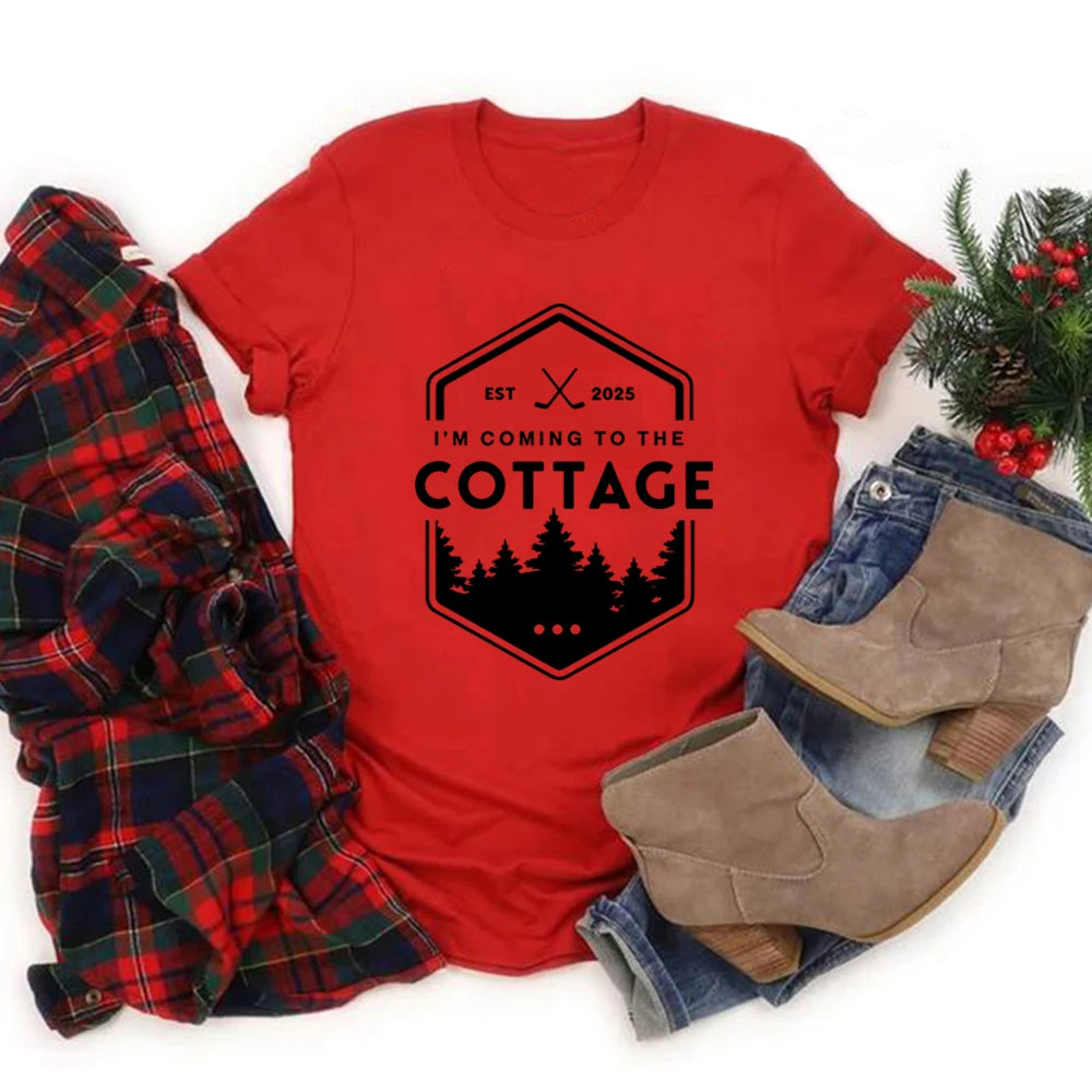 Coming To The Cottage Graphic Short Sleeve T-shirt