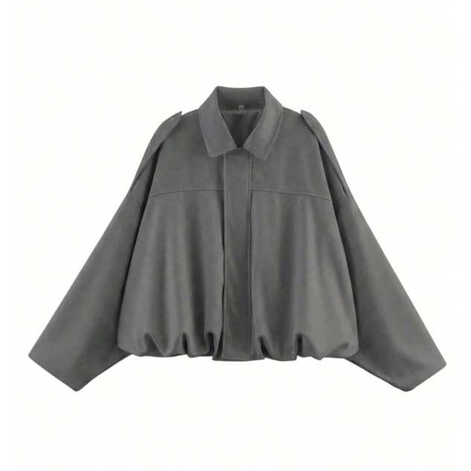 Women's Suede-Look Lapel Zip-Front Jacket