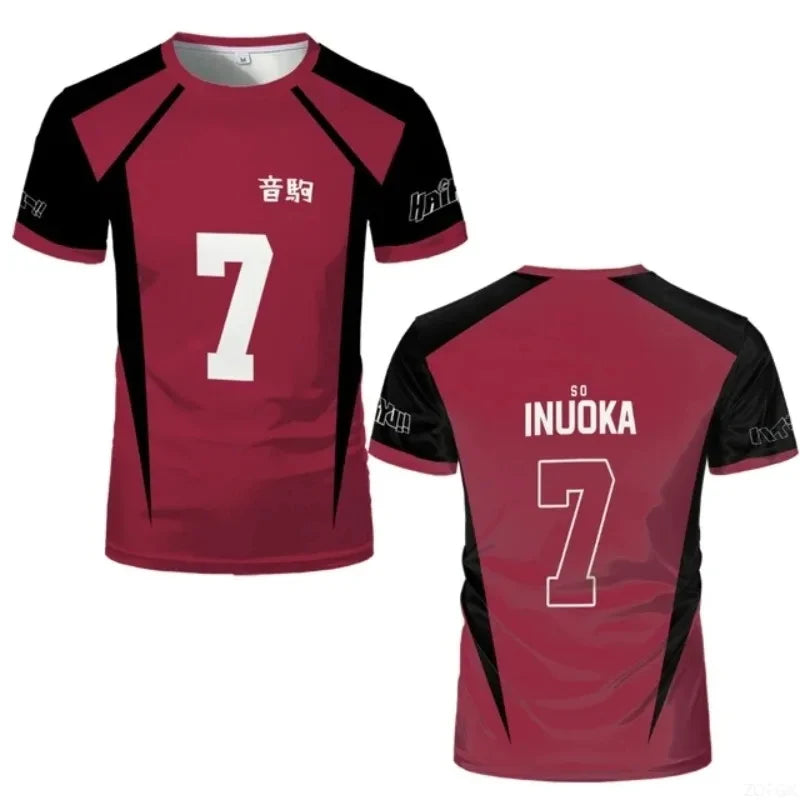 Nekoma Number Volleyball Short Sleeve T-shirt For Sports Outfits