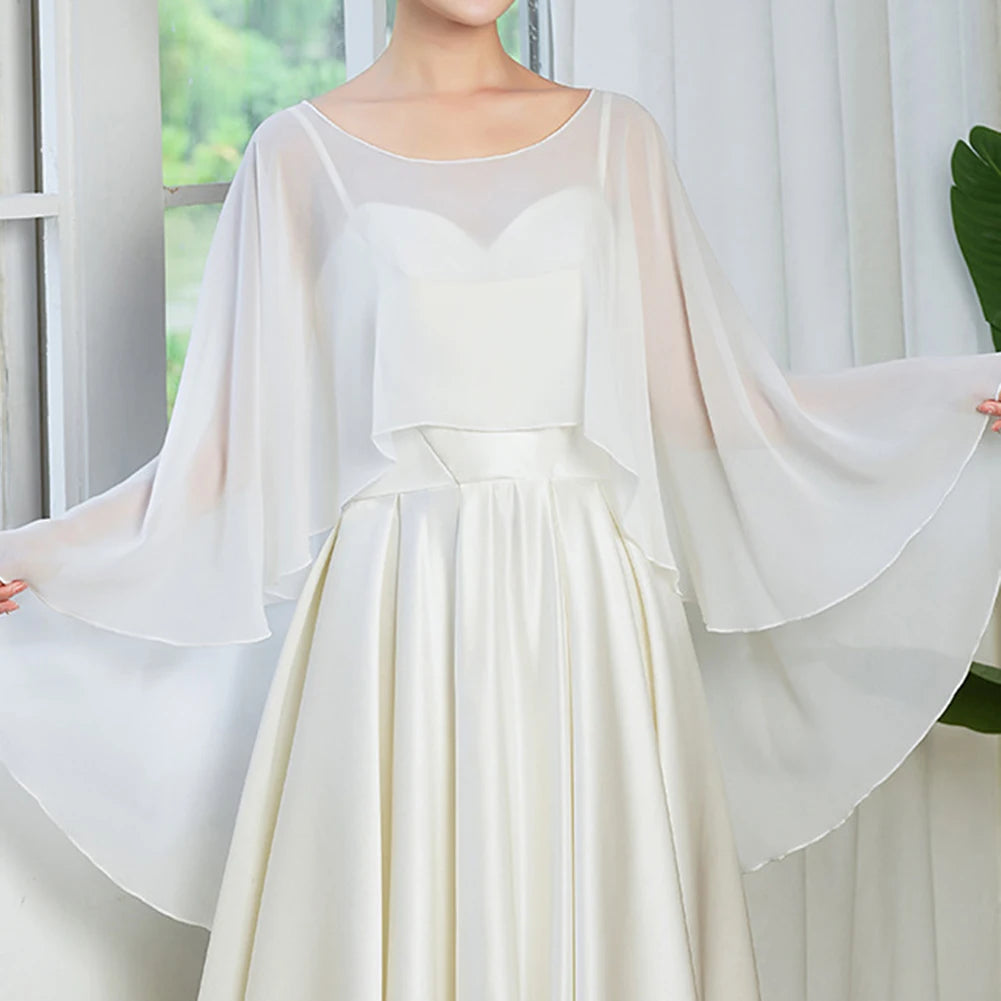 Sheer Flowing Drape Cape for Layering over Outfits