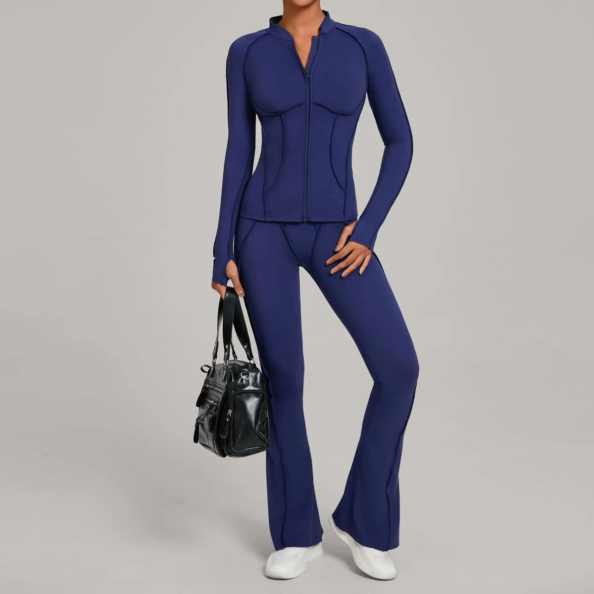 Women's Contrast Seam Bra And Leggings Yoga Set