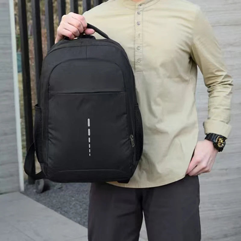 Plain Commuter Backpack with Front Zipper Pockets and Top Carry Handle