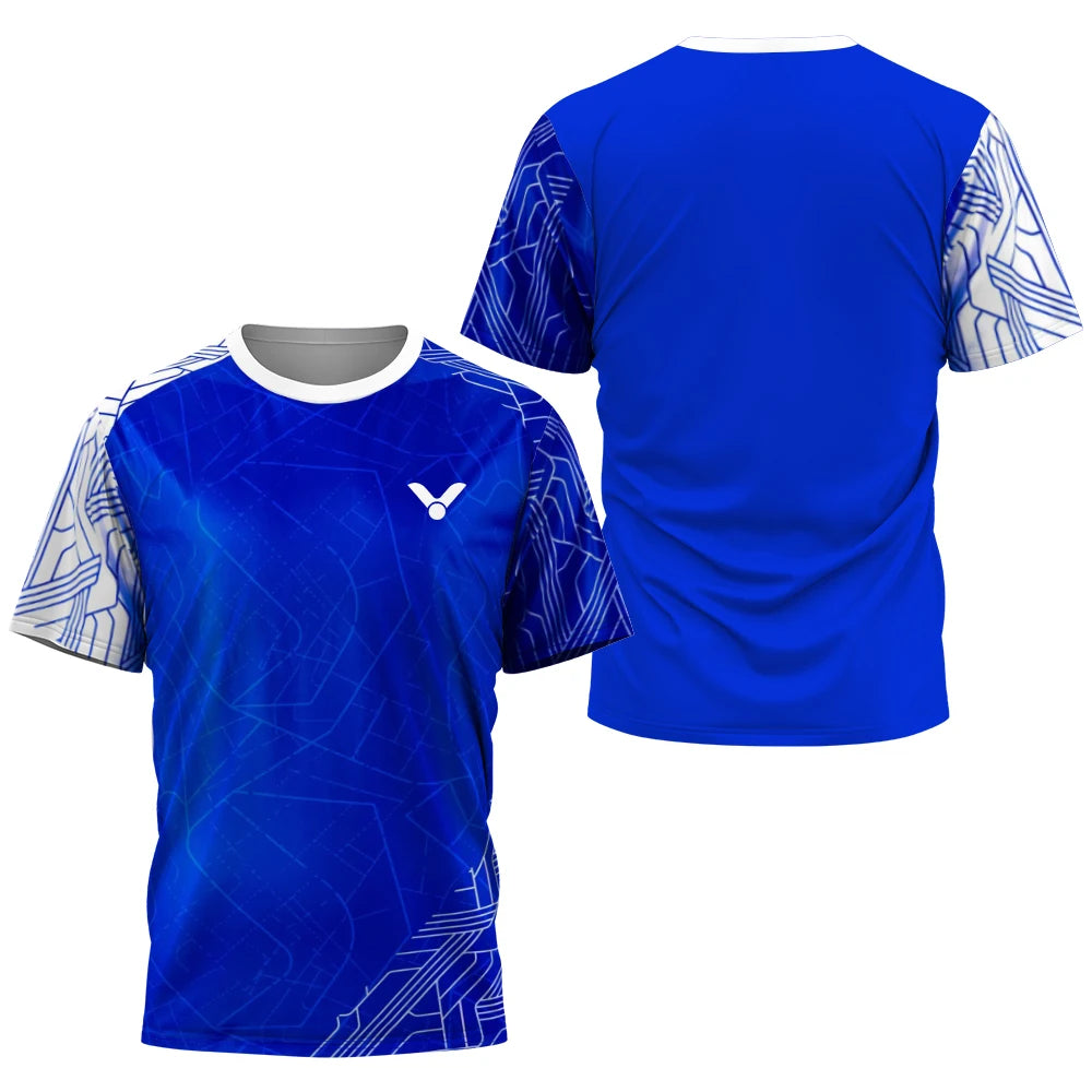 Printed Court Sports Short Sleeve T-shirt For Sports Outfits