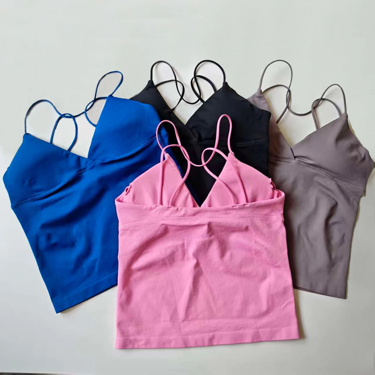 Women's Twist Front Thin Strap Tank Top For Workout Outfits