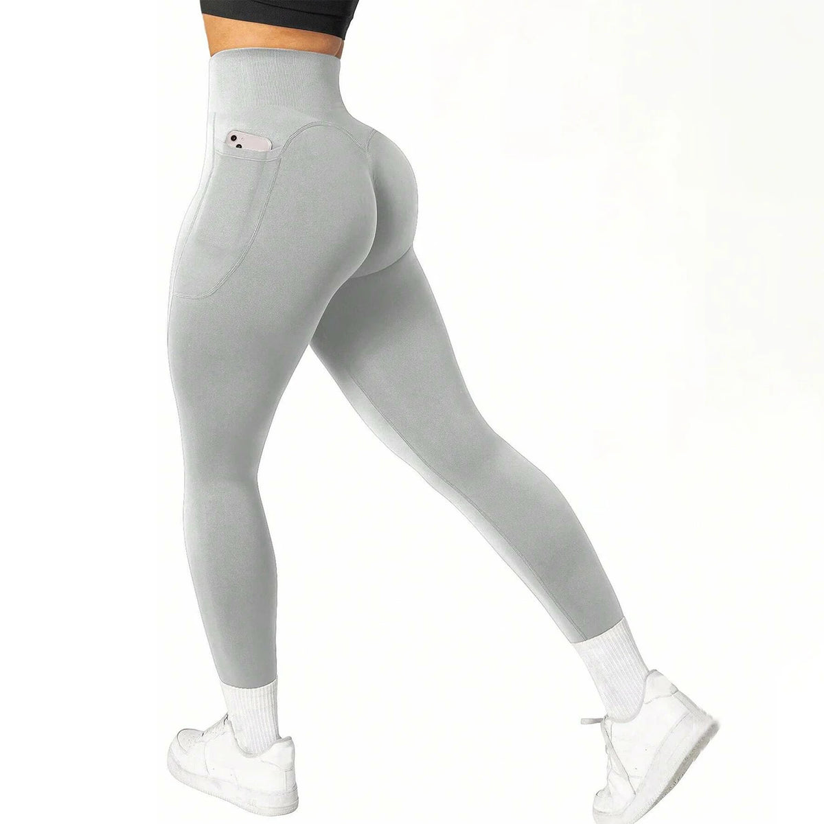 Women's Textured Side Pocket Panelled Capri Leggings For Workout Outfits
