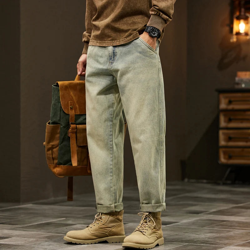 Men's Wide Leg Denim Jeans for Casual Everyday Wear