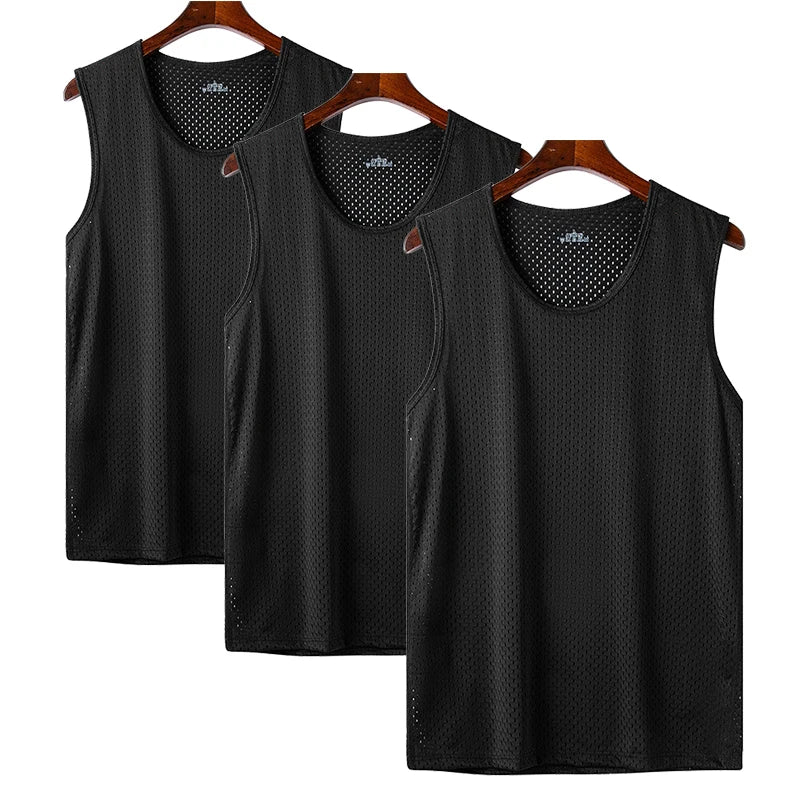 Men Ice Silk Mesh Sports Vest Breathable Quick Dry Sleeveless Riding Running Training Top