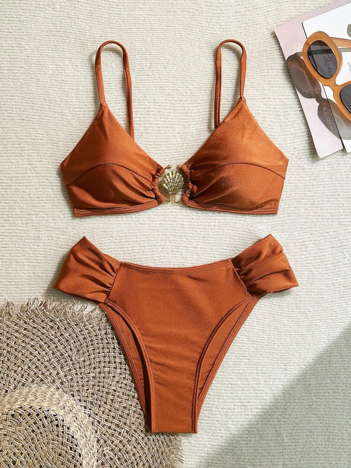 Pleated High Waist Bikini