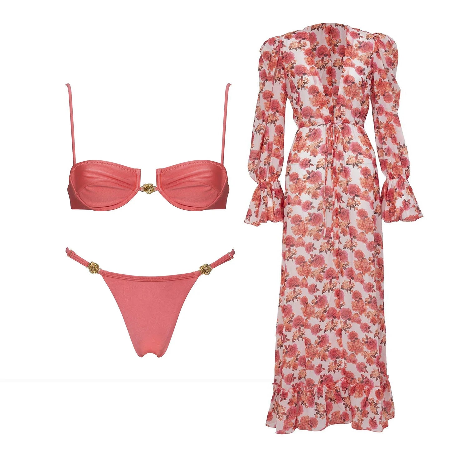 Printed Bikini with Matching Cover-Up