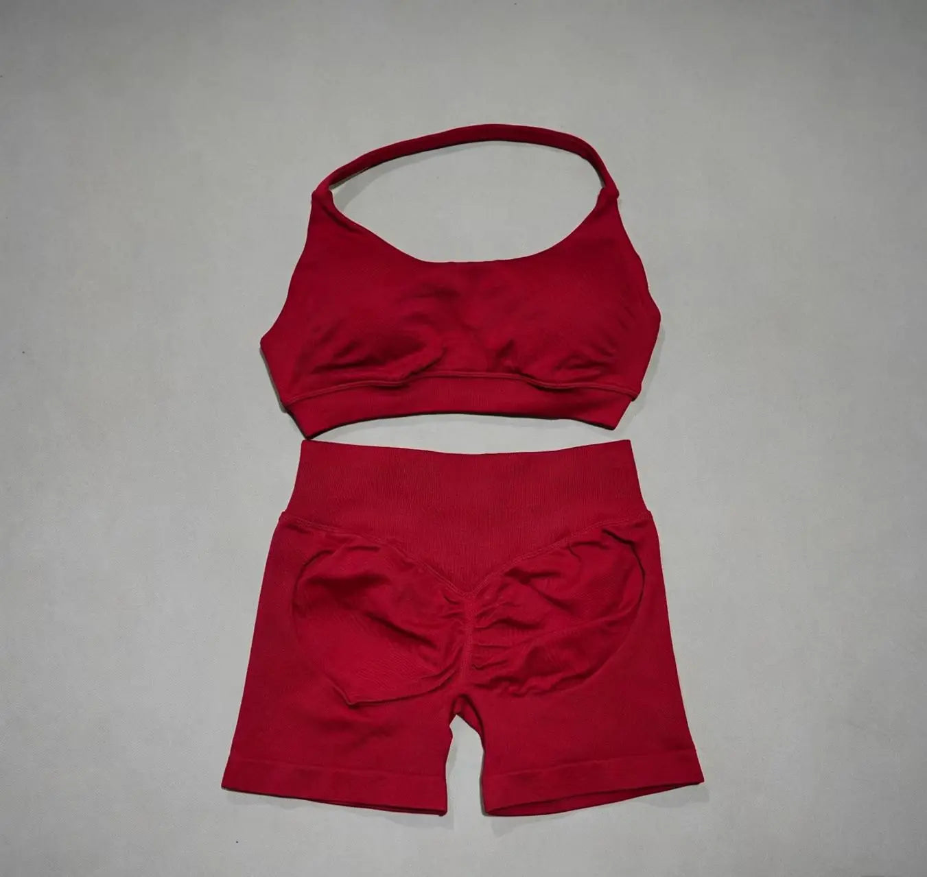 Women's Twist Halter Bra And Shorts Yoga Set