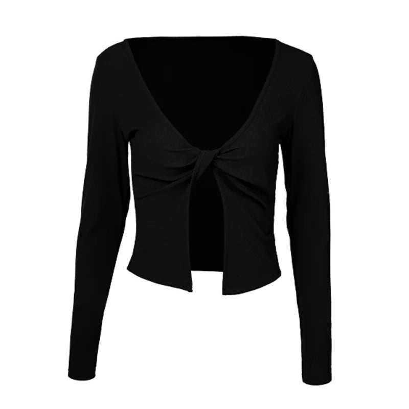 Women's Twist-Front Long-Sleeve Workout Top