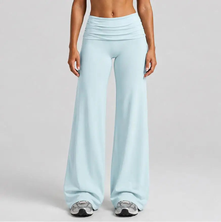 Women's Nylon Blend Flared Workout Pants with Coordinating Top Style Options